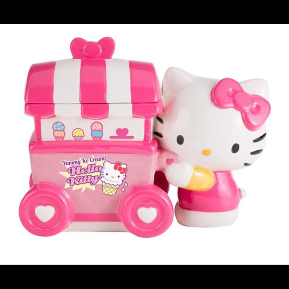 RARE SANRIO HELLO KITTY ICE CREAM CERAMIC COOKIE JAR, LIMITED EDITION